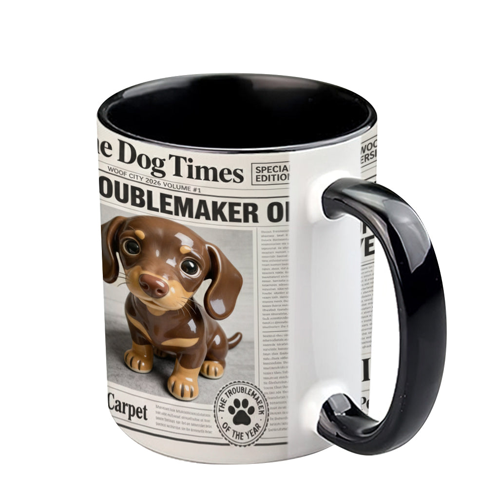 The Troublemaker Of The Year - Personalized Dog Accent Mug
