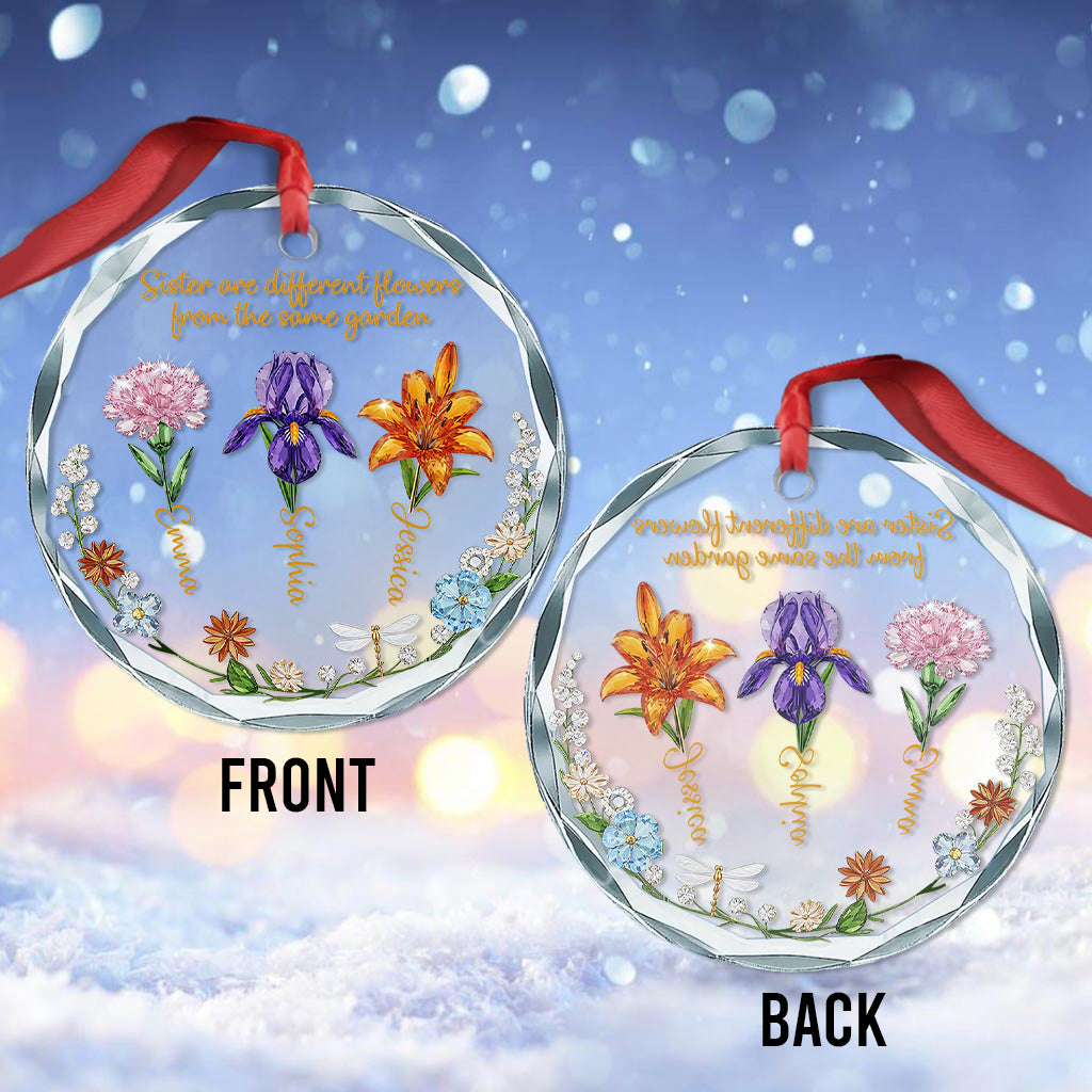 Frohe Weihnachten – Personalisierte runde Glasornament-Figur „Beste Freundin“