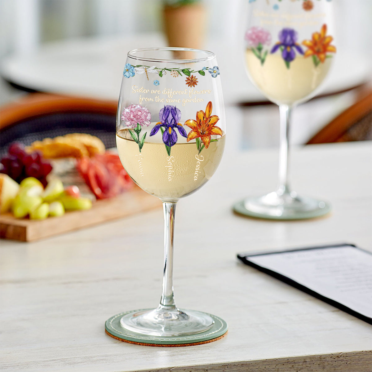 Merry Christmas - Personalized Bestie Wine Glass With Long Stem