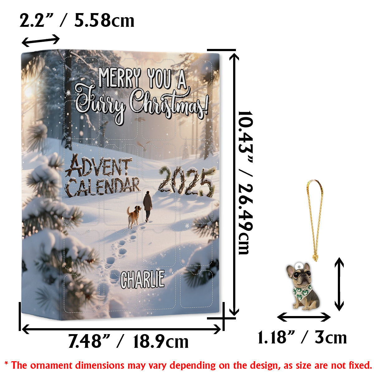 Merry Furry Christmas - Personalized Dog Advent Calendar With Ornaments