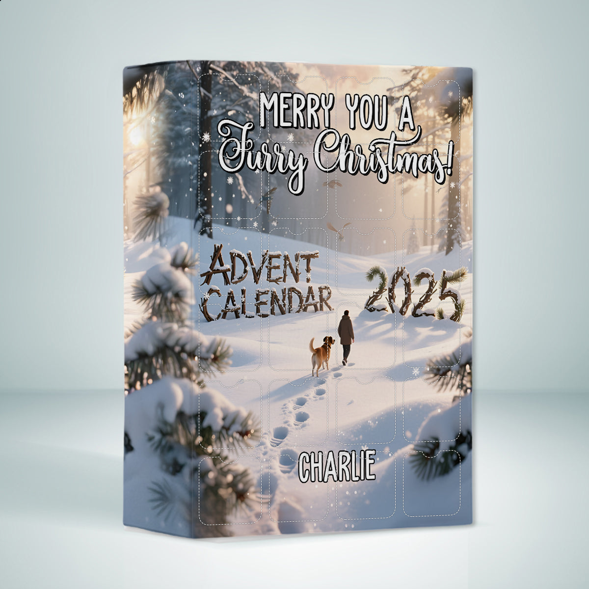 Merry Furry Christmas - Personalized Dog Advent Calendar With Ornaments