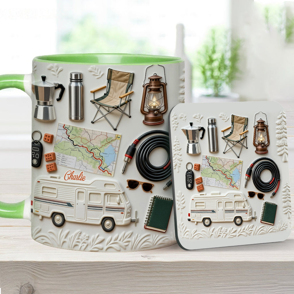 Love Camping - Personalized Camping Accent Mug & Coaster