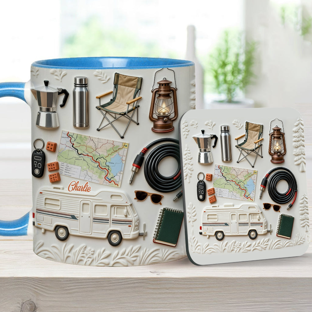Love Camping - Personalized Camping Accent Mug & Coaster