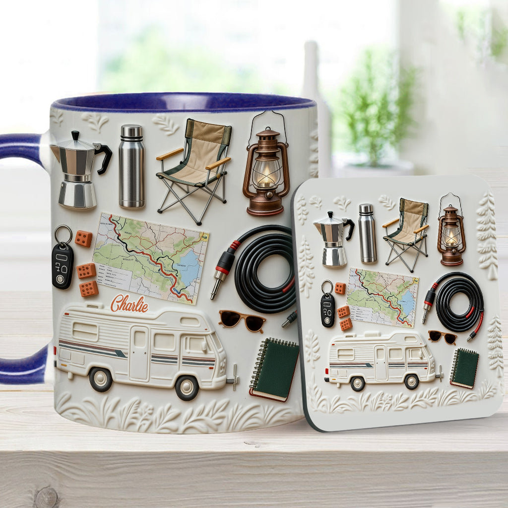 Love Camping - Personalized Camping Accent Mug & Coaster
