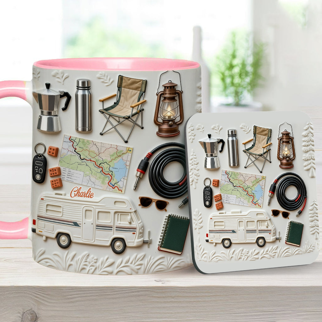 Love Camping - Personalized Camping Accent Mug & Coaster