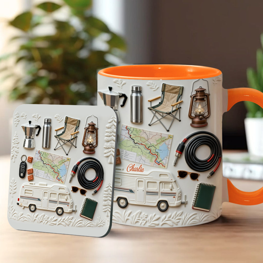 Love Camping - Personalized Camping Accent Mug & Coaster
