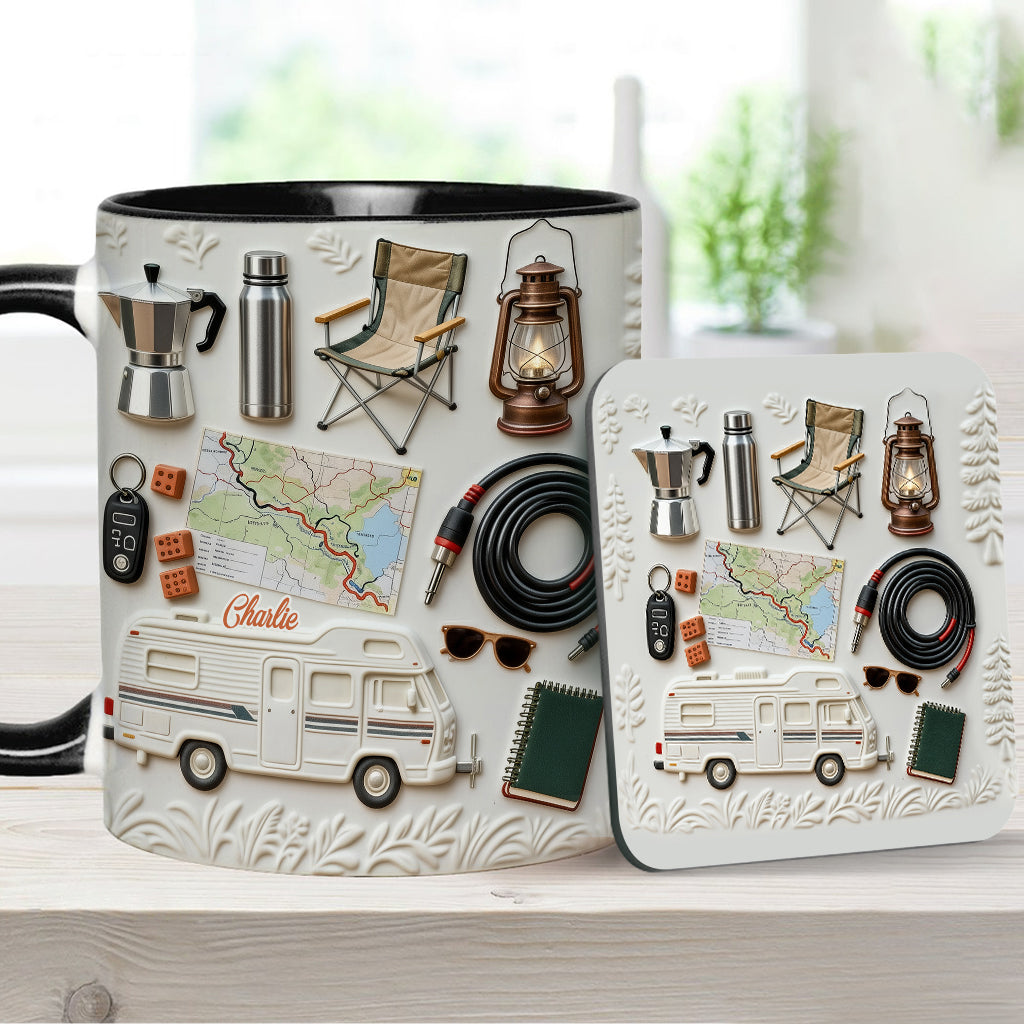 Love Camping - Personalized Camping Accent Mug & Coaster
