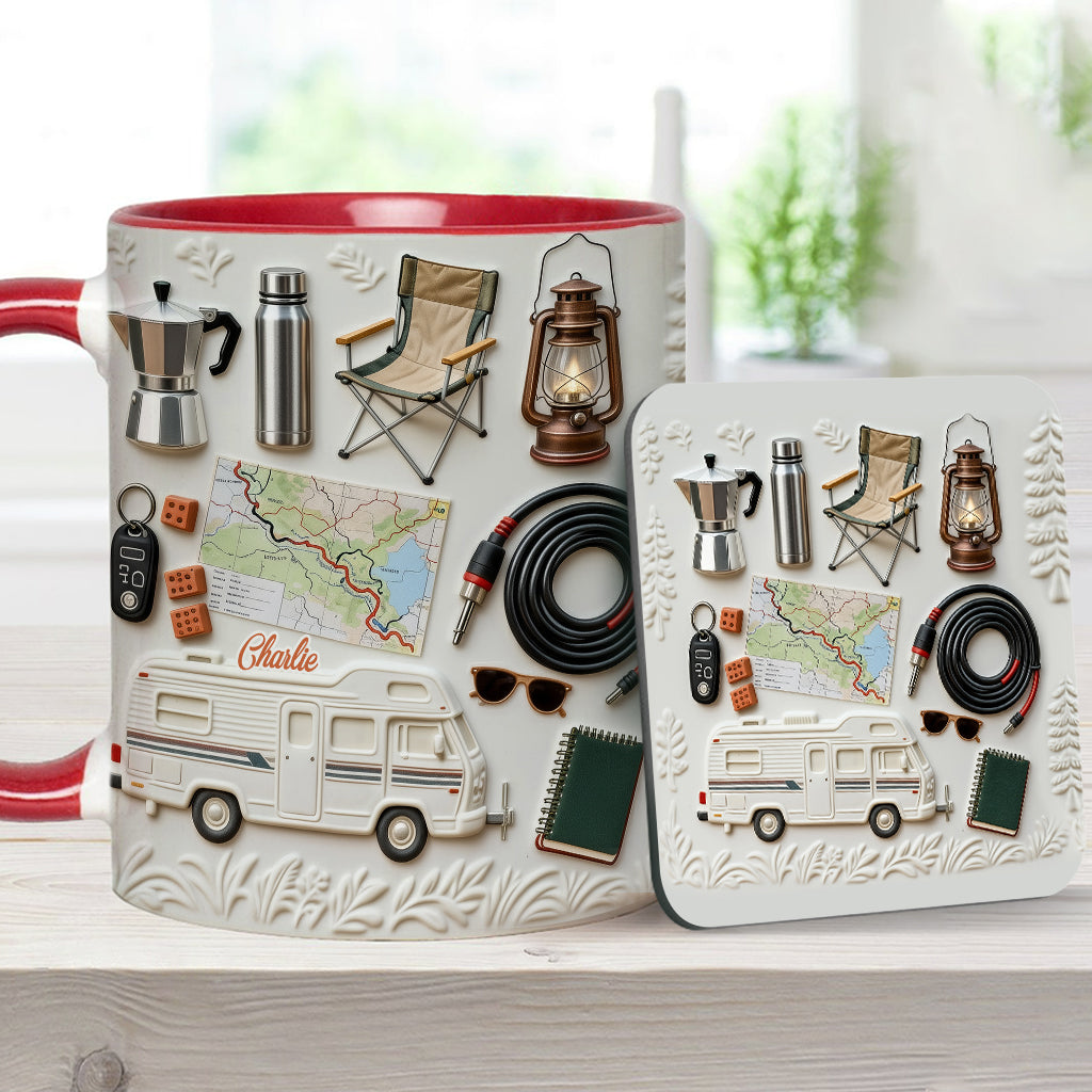 Love Camping - Personalized Camping Accent Mug & Coaster