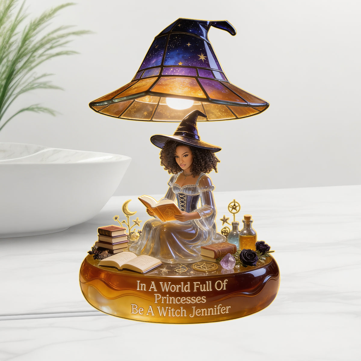 In A World Full Of Princesses Be A Witch - Personalized Witch Acrylic LED Night Light