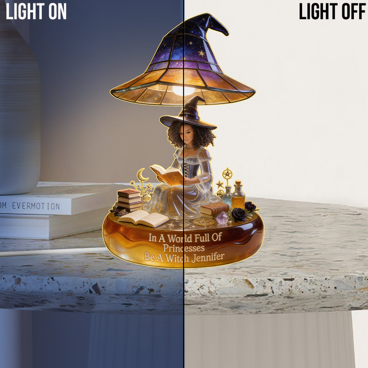 In A World Full Of Princesses Be A Witch - Personalized Witch Acrylic LED Night Light