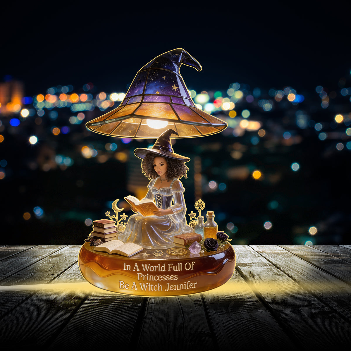 In A World Full Of Princesses Be A Witch - Personalized Witch Acrylic LED Night Light