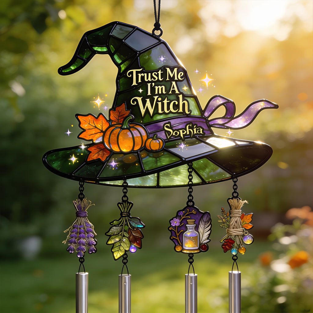 Trust Me I'm A Witch - Personalized Witch Wind Chime With Charm