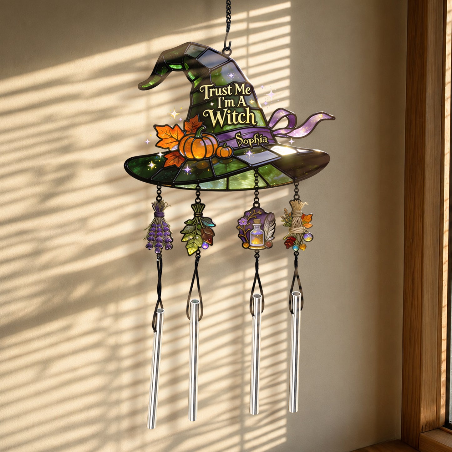 Trust Me I'm A Witch - Personalized Witch Wind Chime With Charm