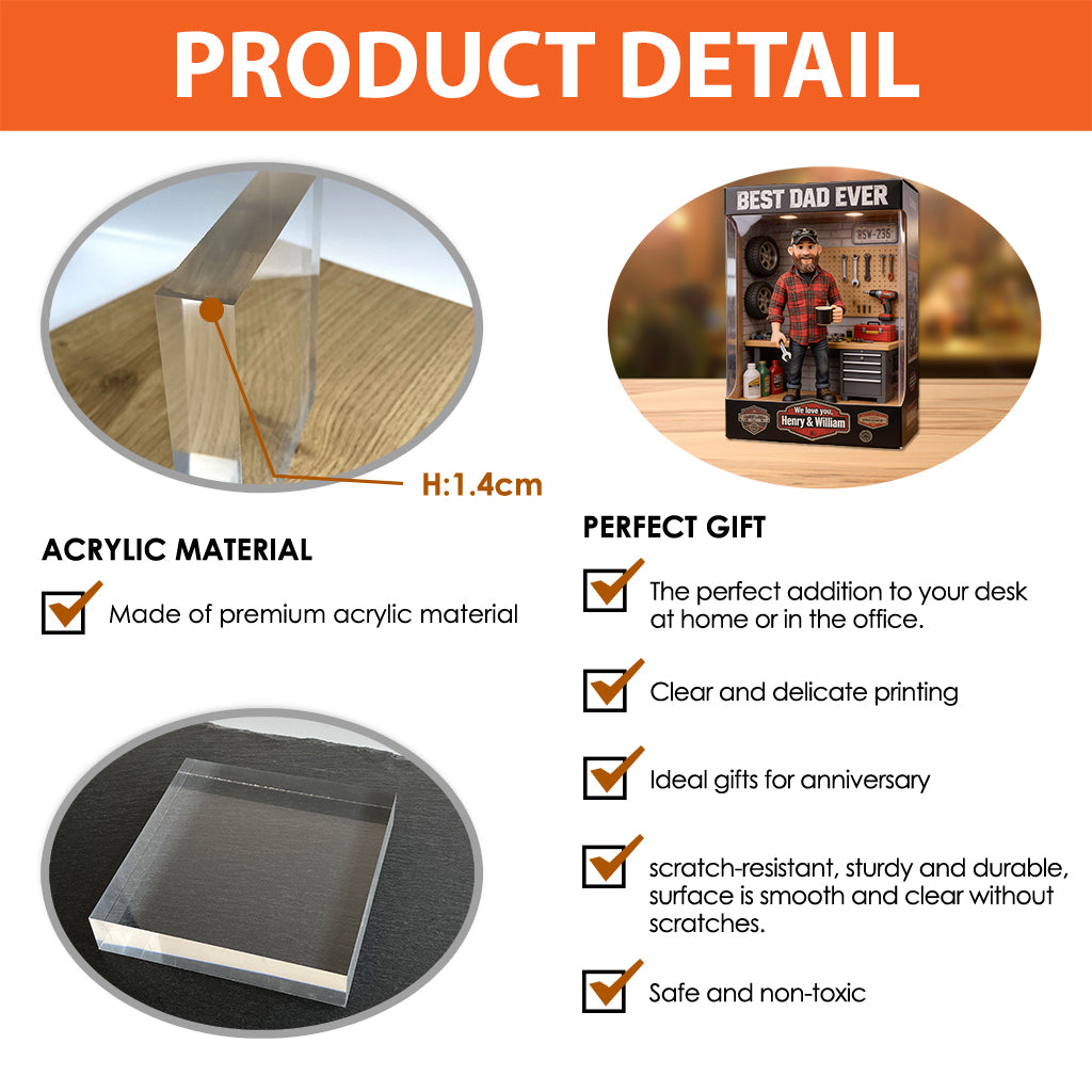 Custom Any Photo - Personalized Father Custom Shaped Acrylic Plaque