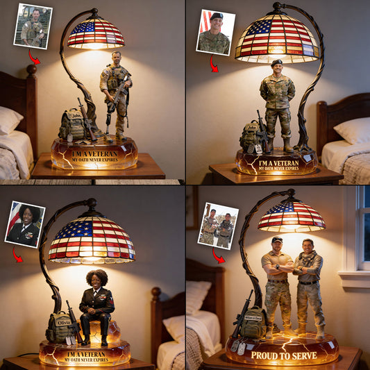 Military Veteran - Personalized Veteran Acrylic LED Night Light