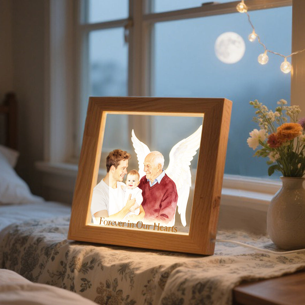 Test Memorial Wooden Frame LED Light
