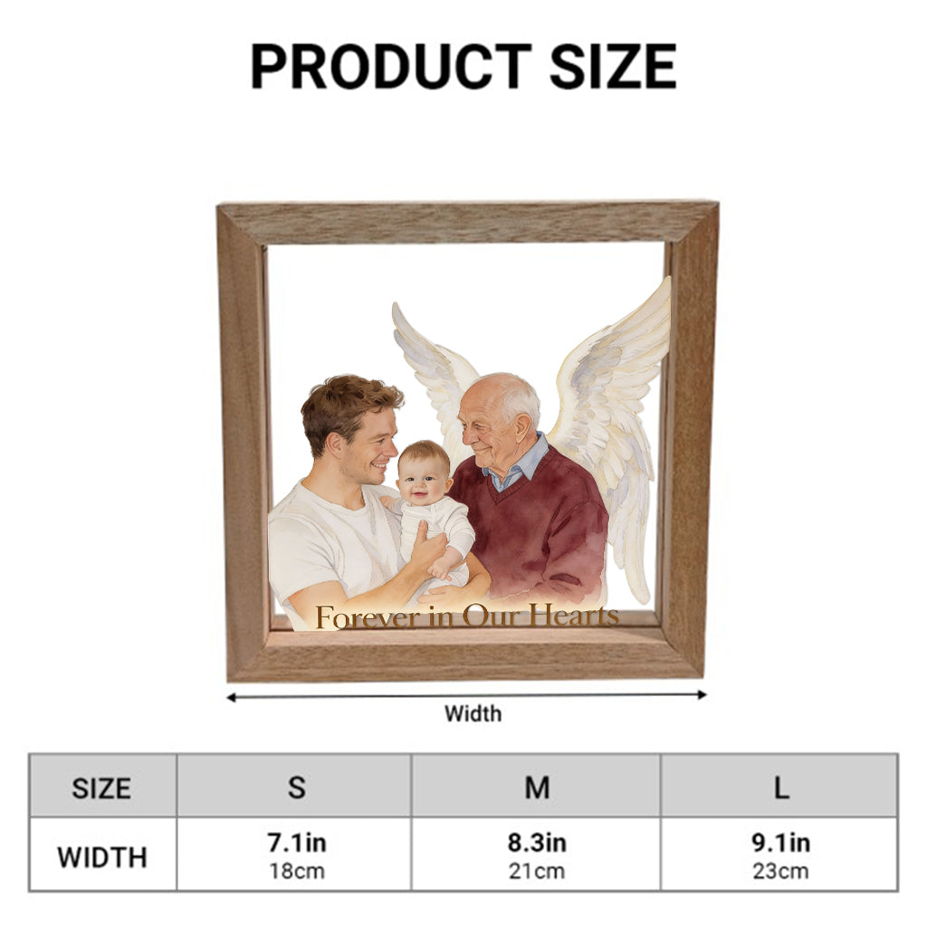 Add Deceased Person from Different Photos - Personalized Memorial Wooden Frame LED Light