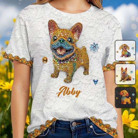 Niedlicher Hund – Personalisiertes T-Shirt mit Hundemotiv