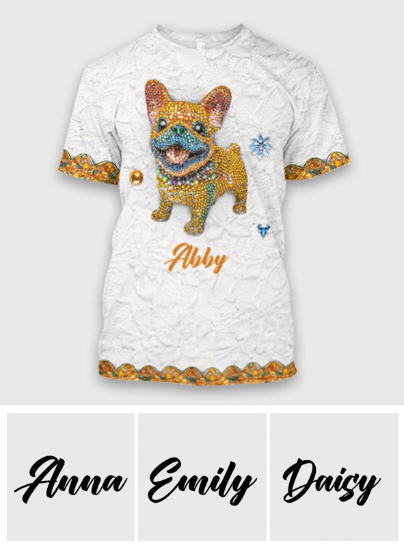 Niedlicher Hund – Personalisiertes T-Shirt mit Hundemotiv