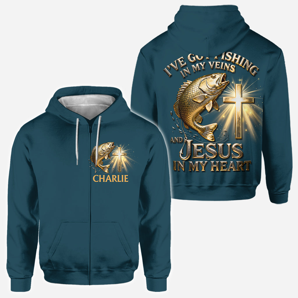 I've Got Fishing In My Veins - Personalized Fishing All Over Shirt