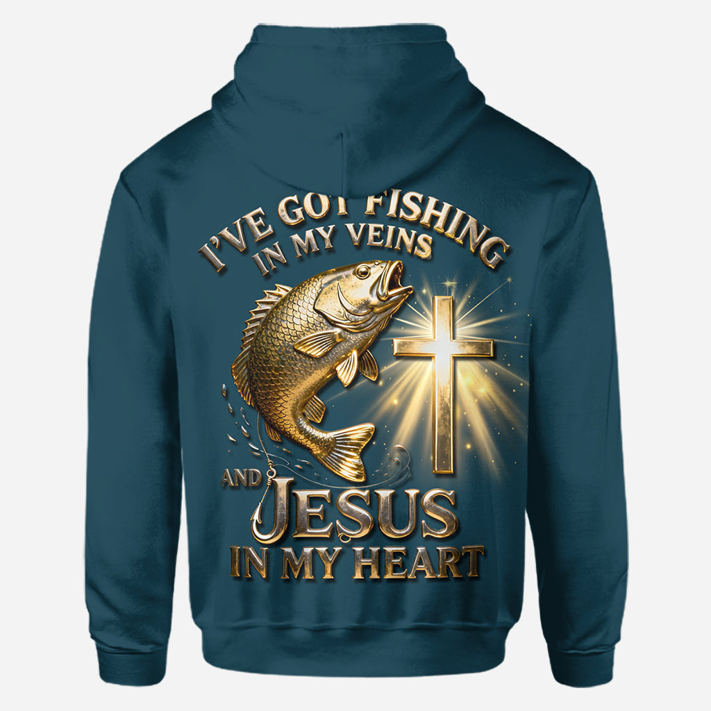 I've Got Fishing In My Veins - Personalized Fishing All Over Shirt