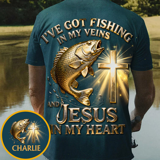 I've Got Fishing In My Veins - Personalized Fishing All Over Shirt