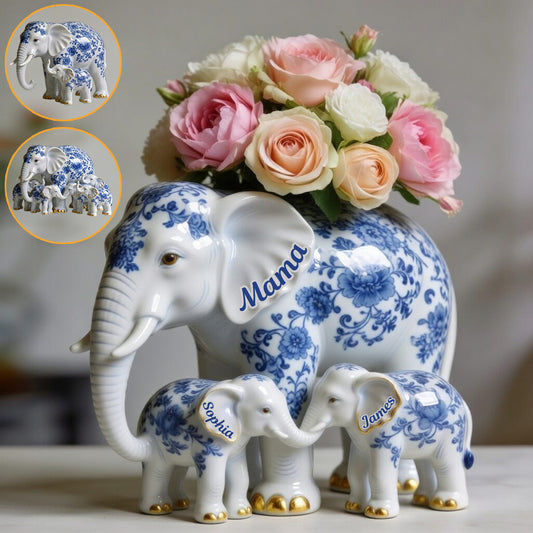 Mama Elephant - Personalisierter Mutter Acryltopf