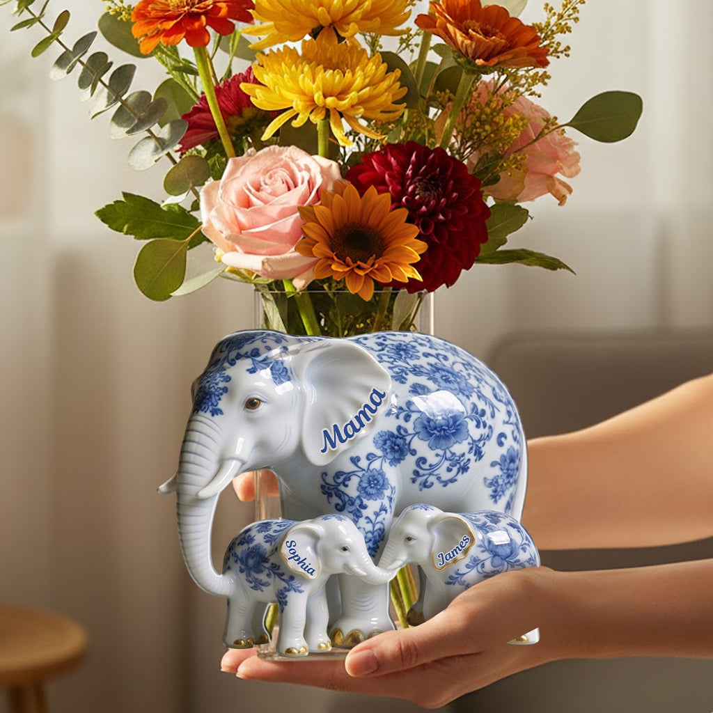 Mama Elephant - Personalisierter Mutter Acryltopf
