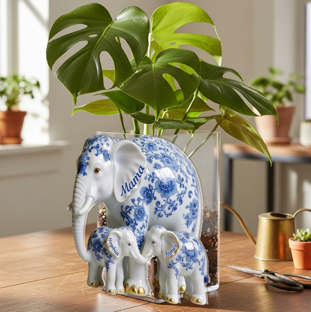Mama Elephant - Personalisierter Mutter Acryltopf