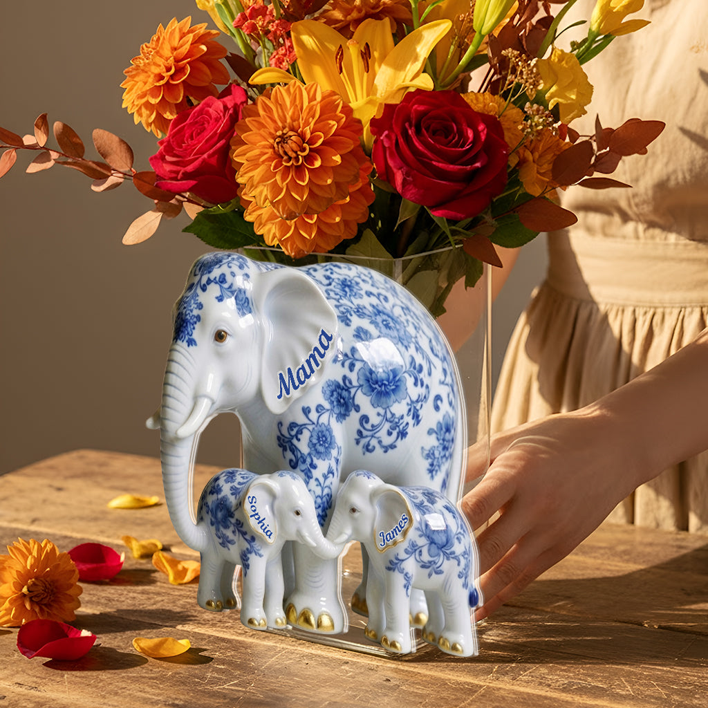 Mama Elephant - Personalisierter Mutter Acryltopf