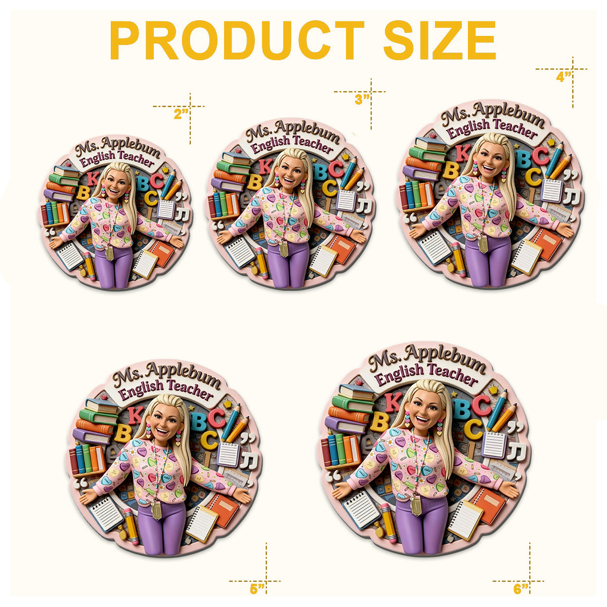 Teacher Pennant Magnet, Custom From Any Photo - Personalized Teacher Magnet
