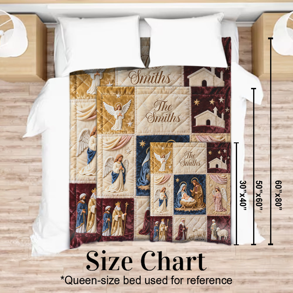 Nativity Scene - Personalized Christian Blanket