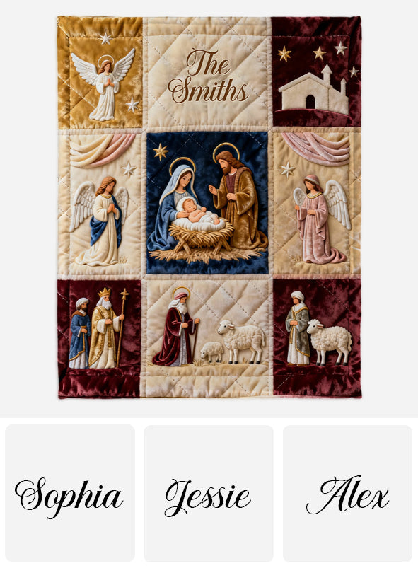 Nativity Scene - Personalized Christian Blanket