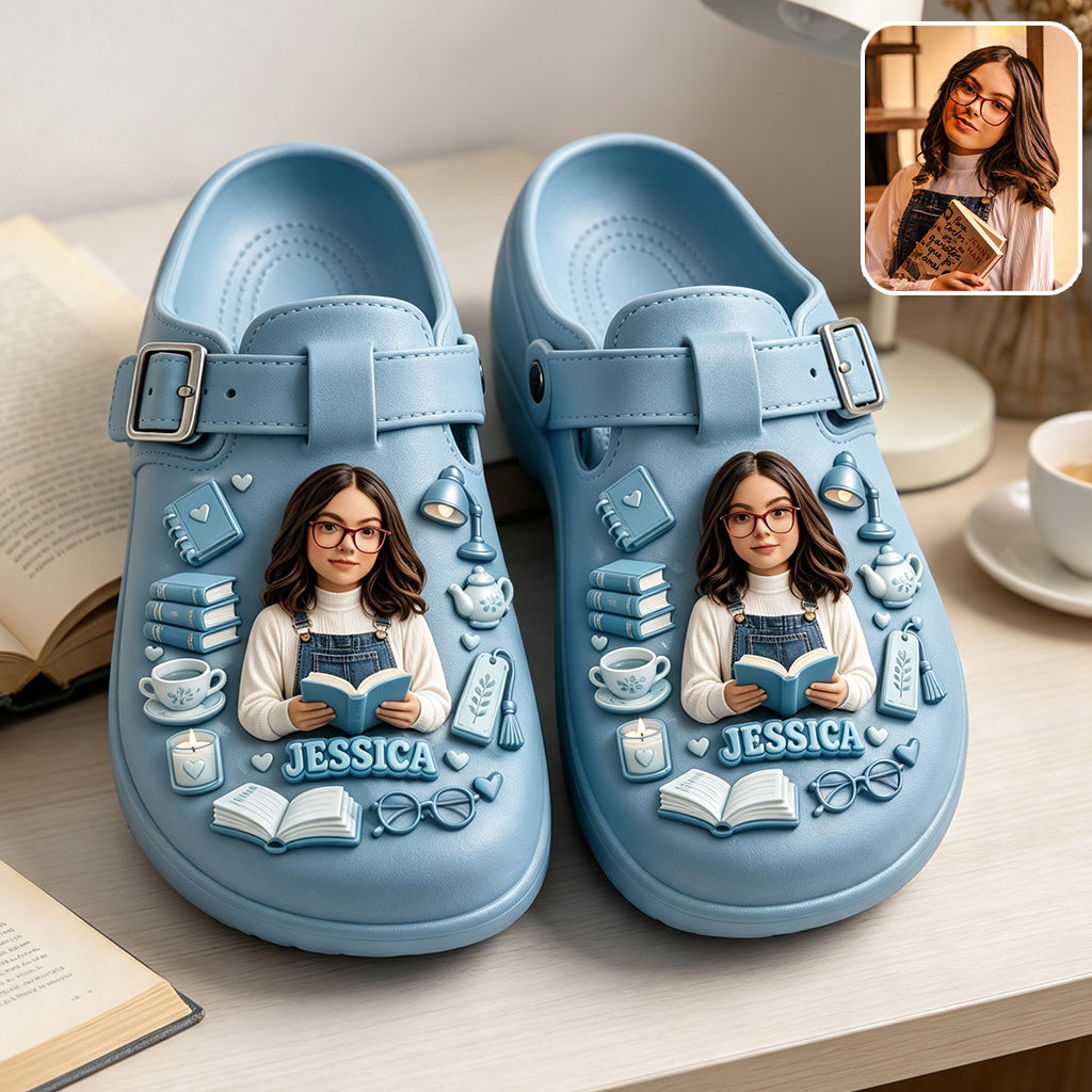 Just A Girl Who Loves Books - Personalized Book Clogs With Arch Support