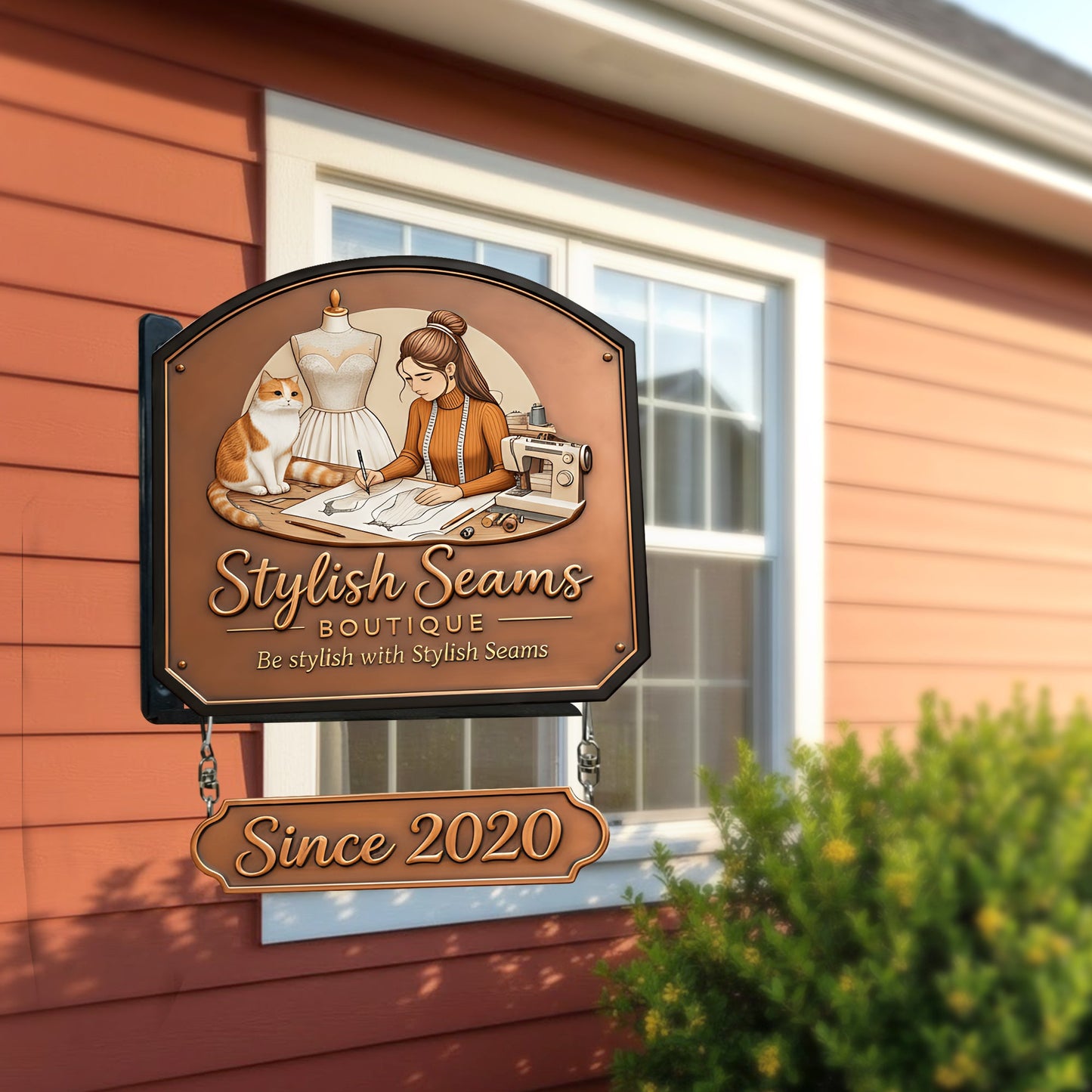 Your Sewing Room Logo - Personalized Sewing Wooden Wall Mount Sign