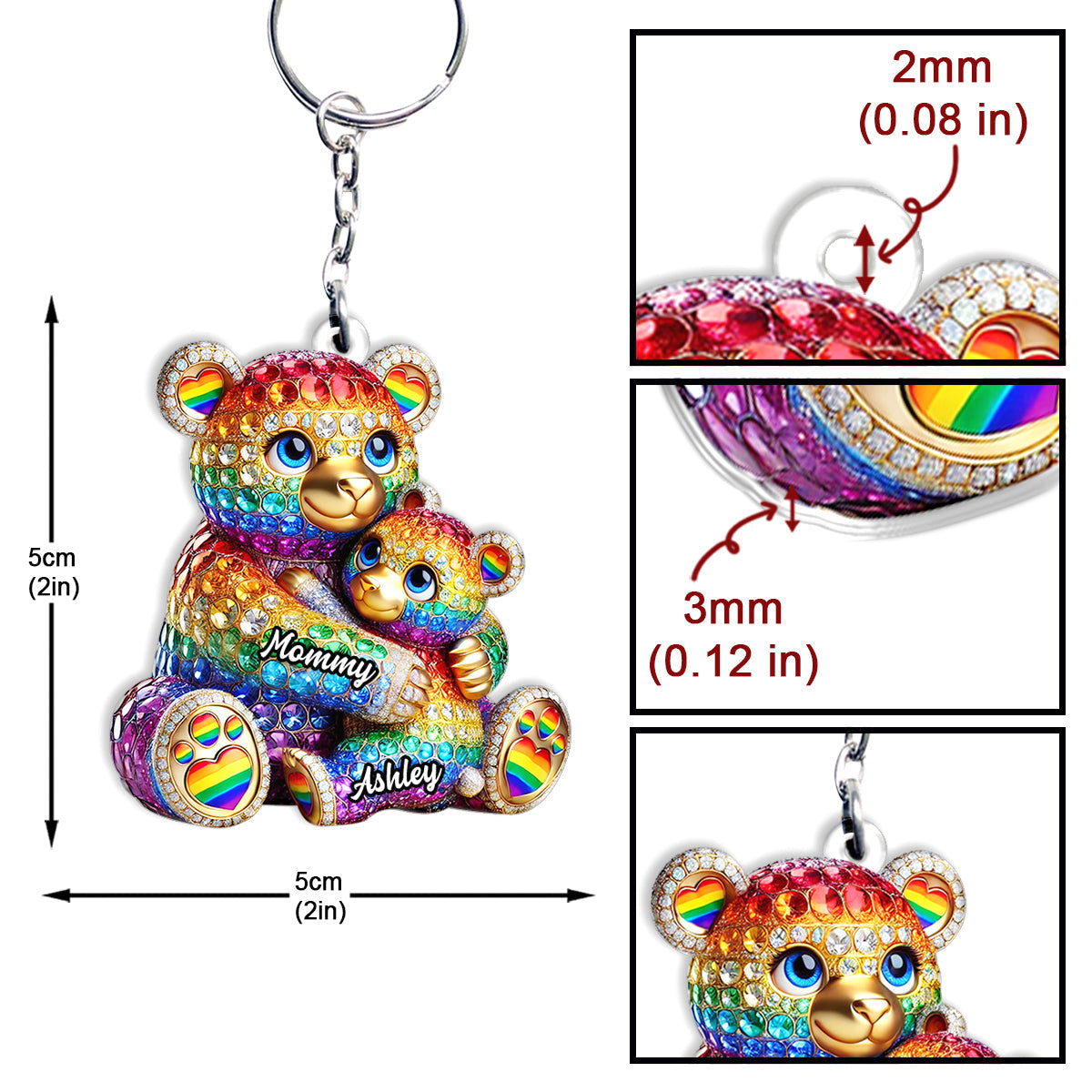Mama Bear - Personalized LGBT Support Keychain
