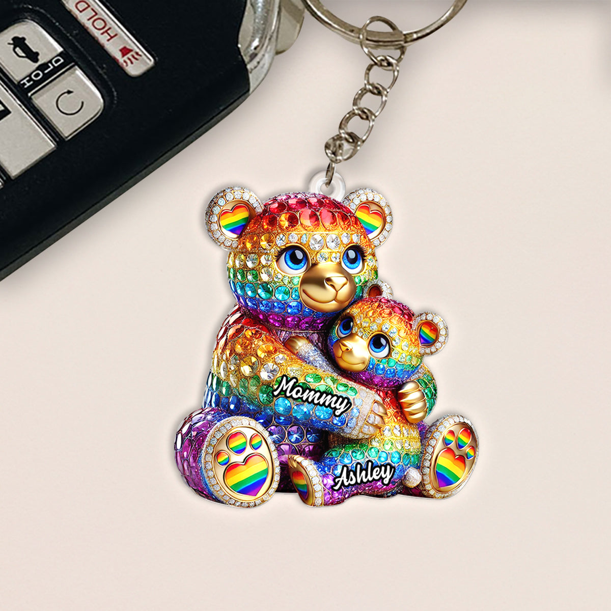 Mama Bear - Personalized LGBT Support Keychain