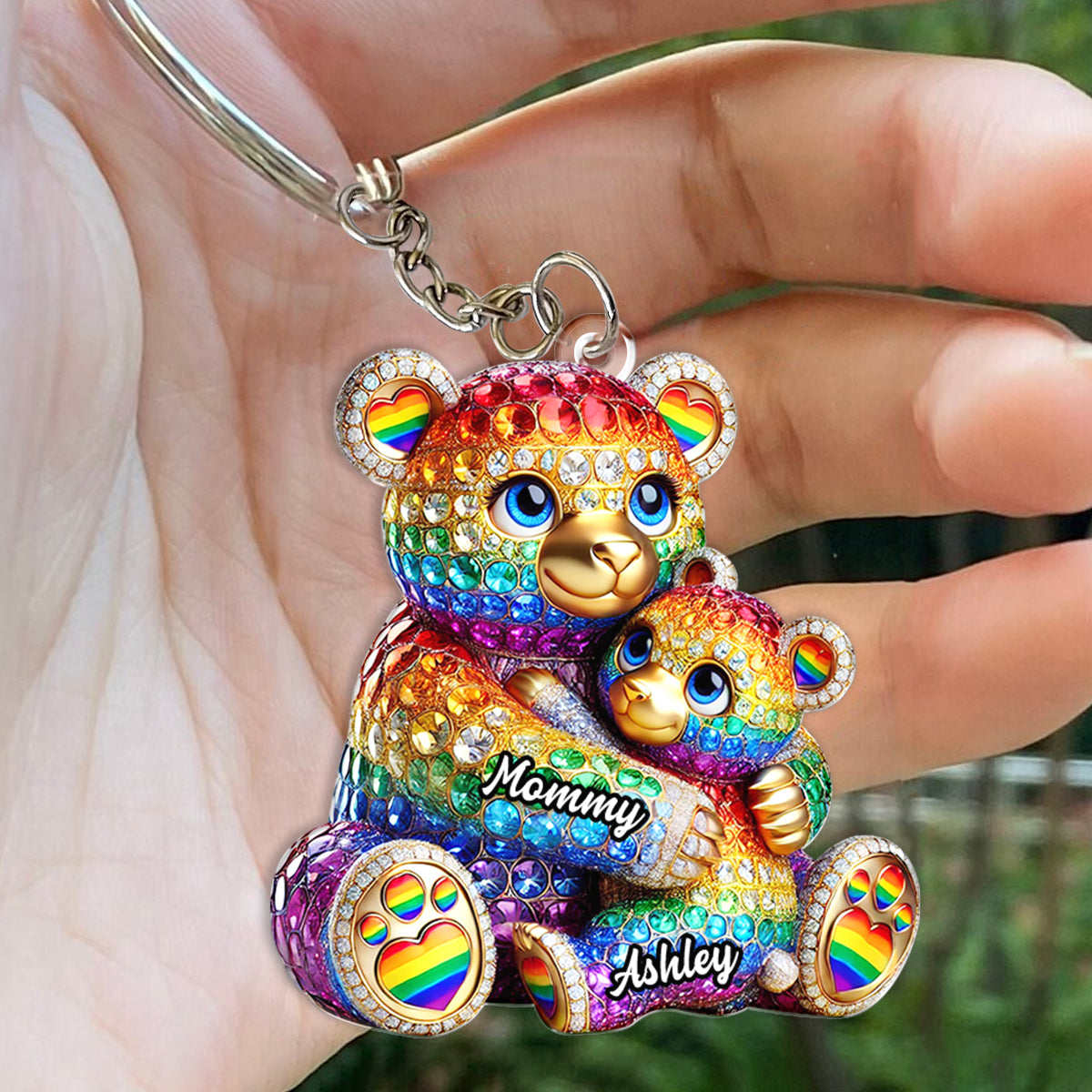 Mama Bear - Personalized LGBT Support Keychain