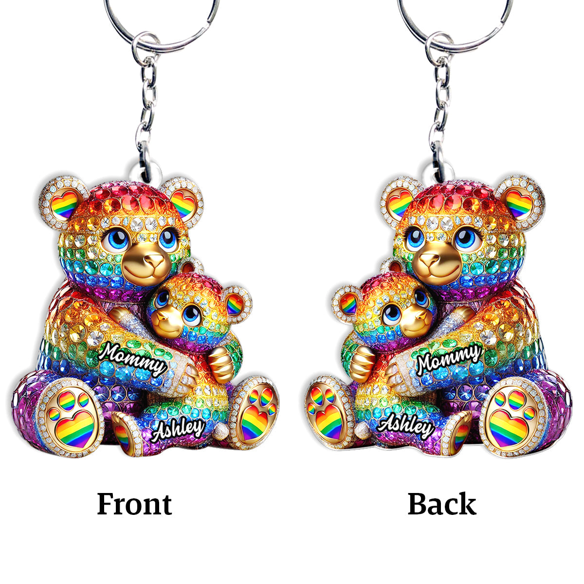 Mama Bear - Personalized LGBT Support Keychain