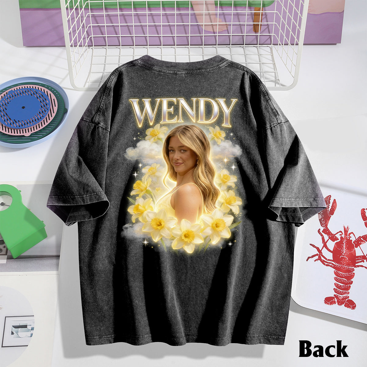 Custom Any Photo Birth Flower - Personalized Birth Month Flower Wash T-Shirt