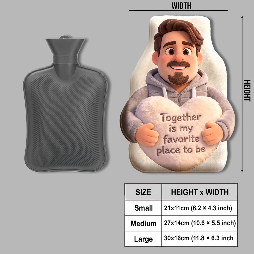 Custom Any Photo - Personalized Couple Hot Water Bottle With Cover
