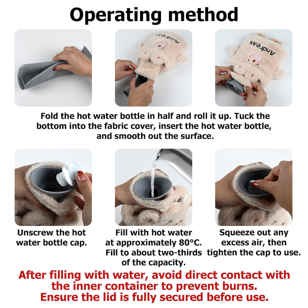 Custom Any Photo - Personalized Couple Hot Water Bottle With Cover