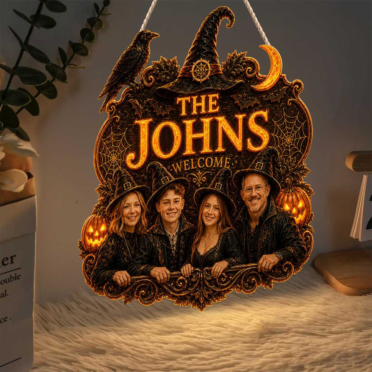 Halloween Decor - Personalized Family LED Light Acrylic Sign