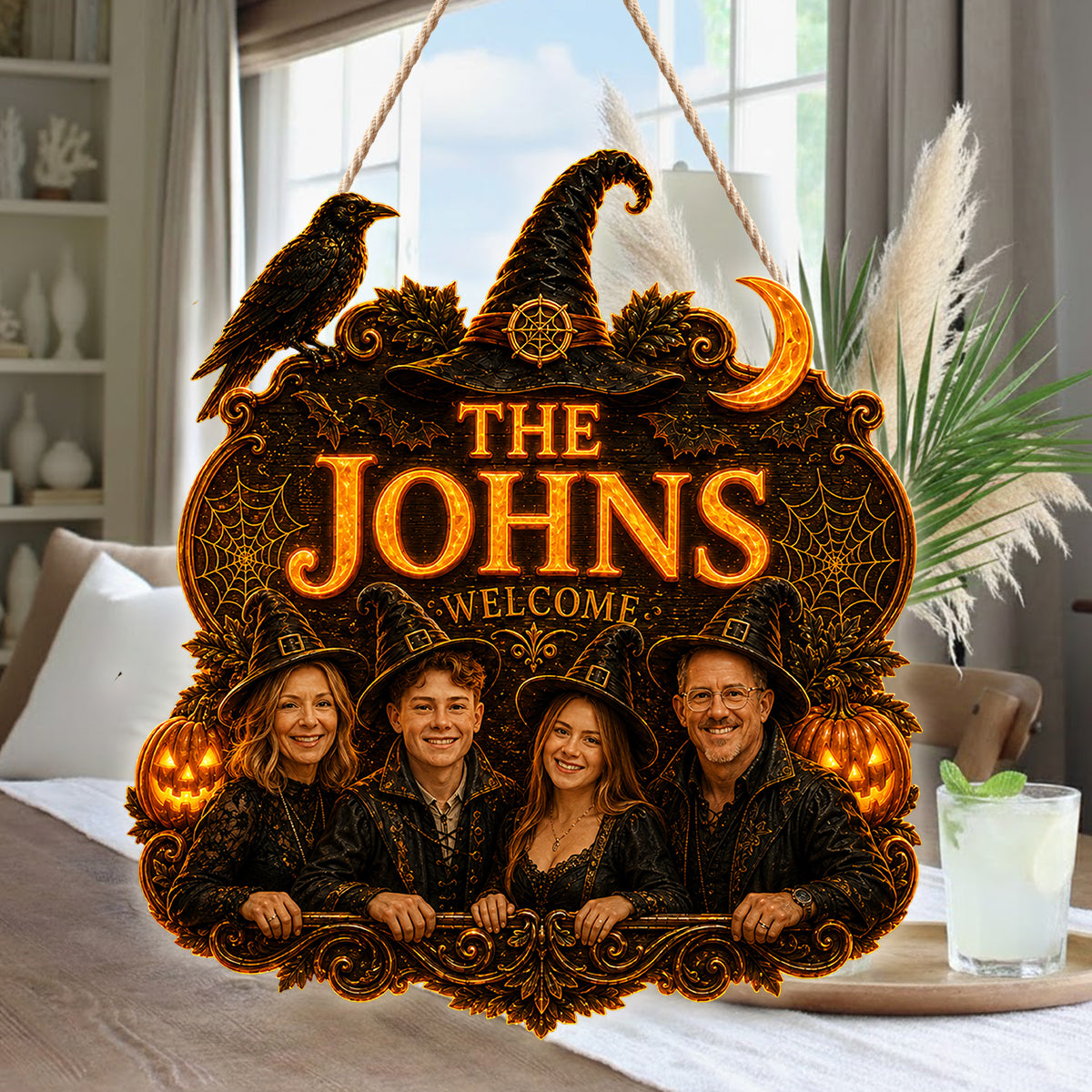 Halloween Decor - Personalized Family LED Light Acrylic Sign