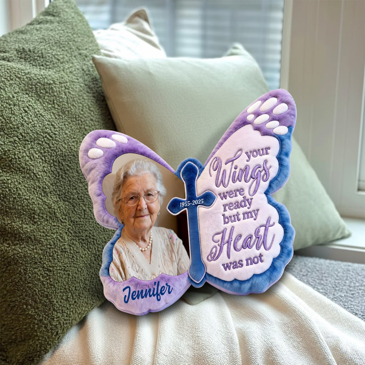 Custom From Any Photo - Personalized Memorial Faux Fur Shaped Pillow