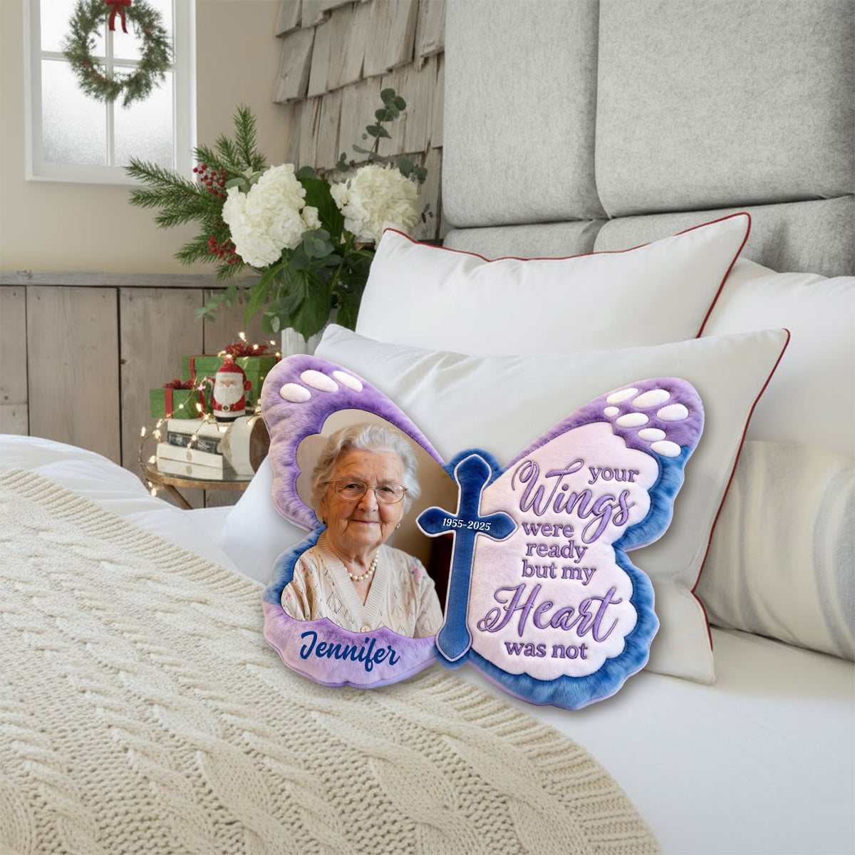 Custom From Any Photo - Personalized Memorial Faux Fur Shaped Pillow