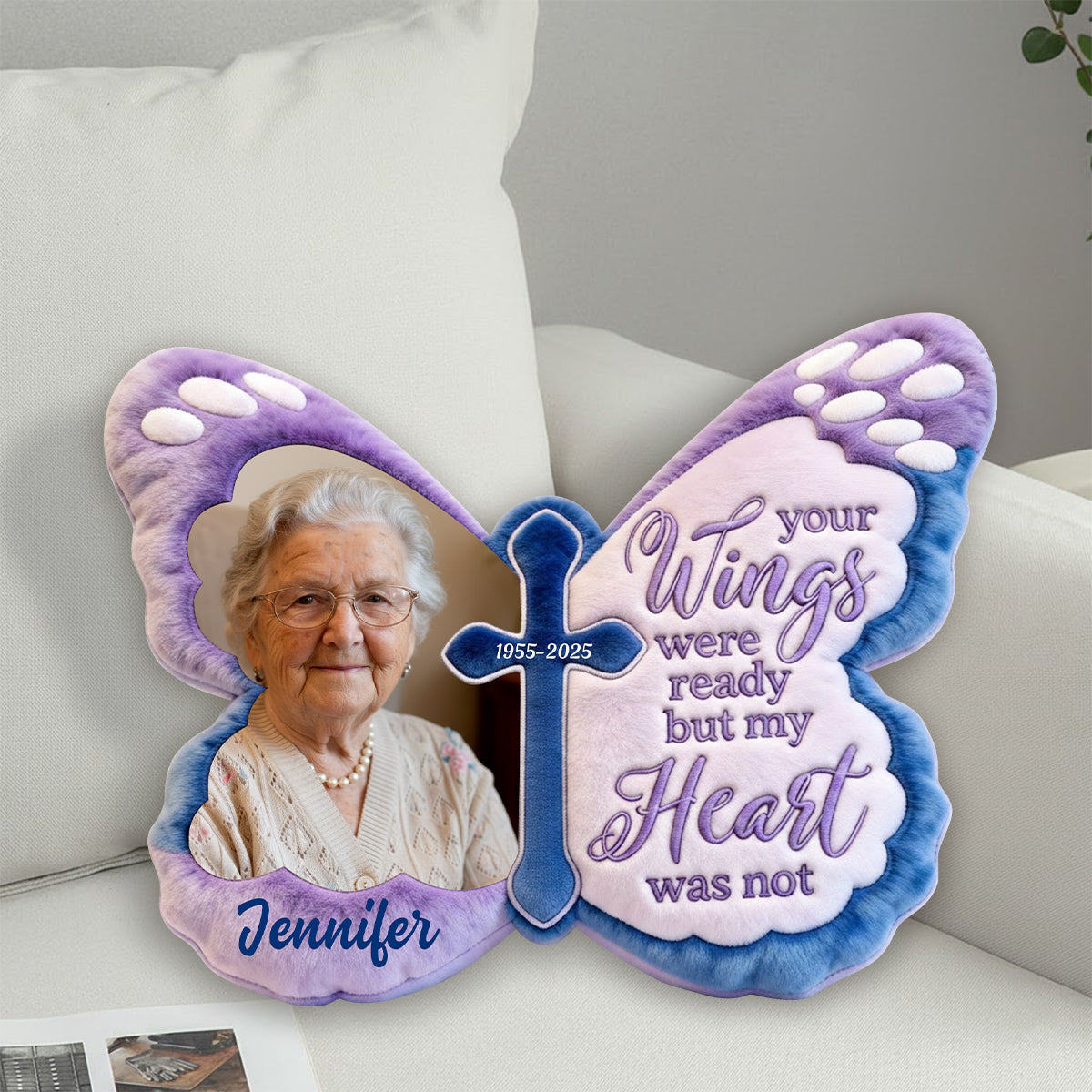 Custom From Any Photo - Personalized Memorial Faux Fur Shaped Pillow