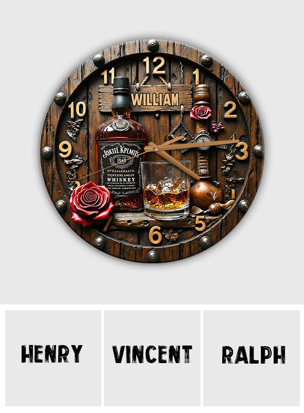 Time For Some Whiskey - Personalized Whisky Wall Clock