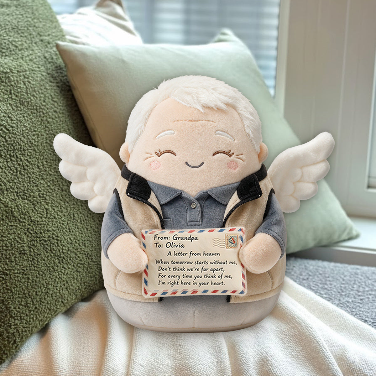 Memory Angel - Personalized Memorial Premium Faux Fur Pillow