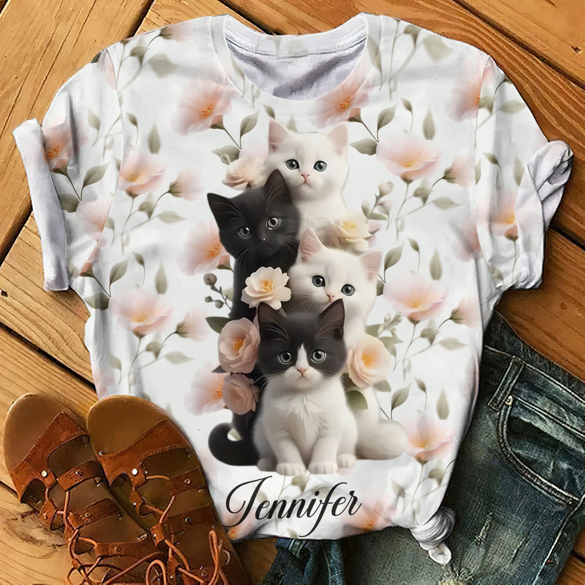 Cute Kittens - Personalized Cat All Over Shirt